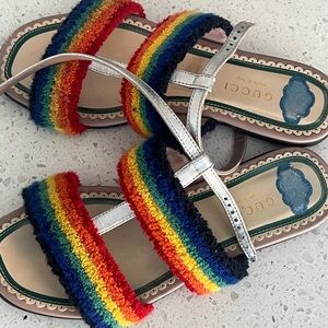 Gucci Multicolor Sandals with Metallic Straps